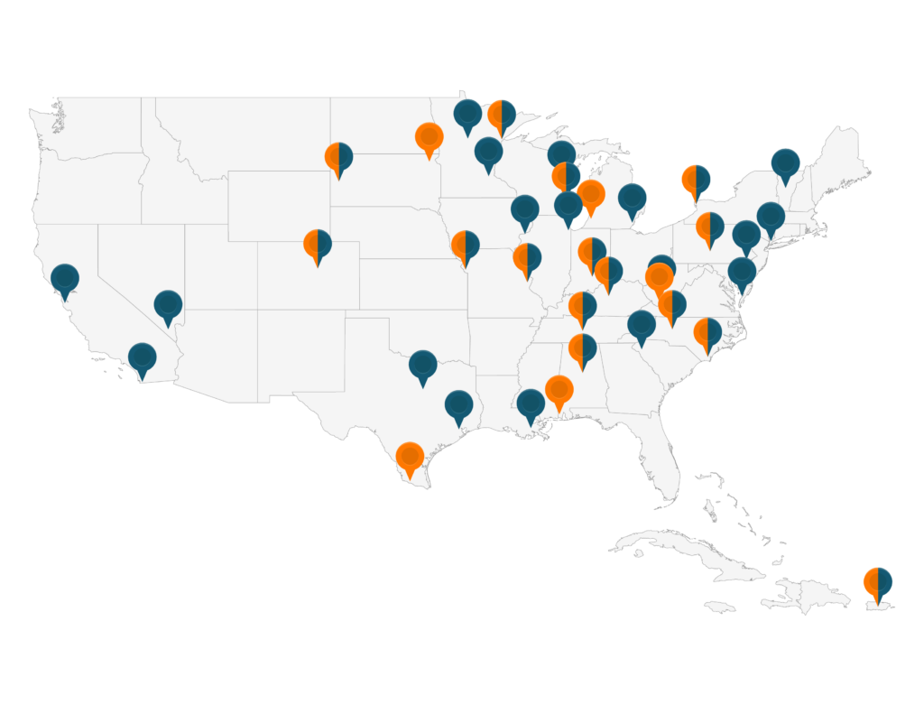 map of all YW locations
