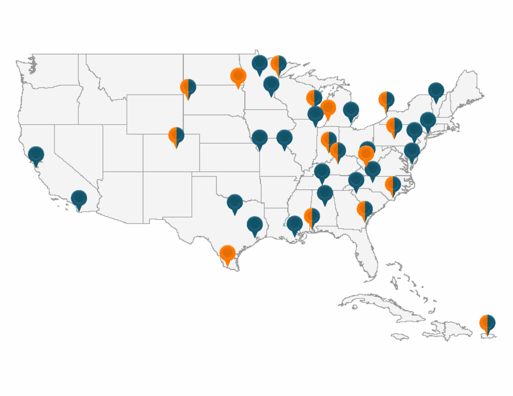 Map of 2026 locations